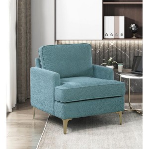 Sapphtopaz 1pc Accent Chair Chenille Upholstery Metal Legs Lounge Chair Living Room Chair Comfy Chair Arm Chair Furniture for Living Room - 1 of 4
