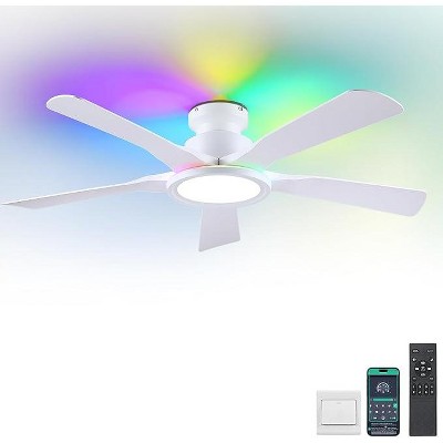 Kviflon 41 Inches Ceiling Fan with Light,App and Remote Control,5 Blades, Reversible DC Motor