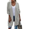 Zeagoo Women's Open Front Chunky Knit Sweater Oversized Lantern Sleeve Cardigan Outwear Rust - 4 of 4