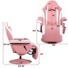 Costway Massage Gaming Recliner Reclining Racing Chair Swivel BlackGrayBlueRed Pink - 3 of 4