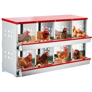 GustoWave 8-Hole Wall-Mounted Metal Chicken Nests Boxes Laying Eggs - 1 of 4