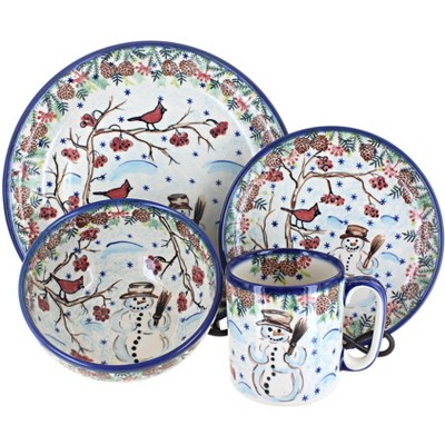 Blue Rose Polish Pottery Vena Dinnerware (4 PC)