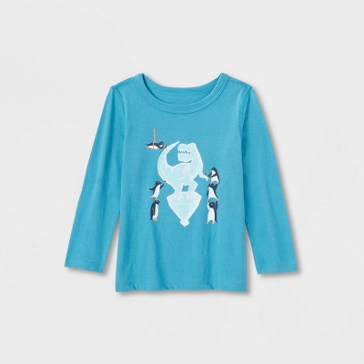 Toddler Kids' Adaptive ' Penguins' Long Sleeve Graphic T-Shirt - Cat & Jack™ Blue