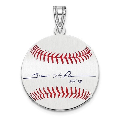Black Bow Jewelry Sterling Silver Trevor Hoffman Signature SM Enamel Baseball Pendant
