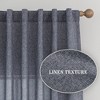 Faux Linen Texture Light Filtering Back Tab Curtains, Semi Sheer Farmhouse Window Curtains (2 Panels) - 2 of 4