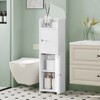 USIKEY Bathroom Storage Cabinet, Narrow Cabinet with Doors and Adjustable Shelves, Corner Bathroom Cabinet, Bathroom Storage for Small Spaces - 2 of 4