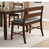 TiramisuBest Classic Cherry Wood Entryway Bench with Fabric Upholstered Seat, 1-Piece Dining Furniture, Traditional Style - 3 of 4