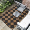 Outdoor Rug for Backyard Modern Checkered Rug Stain-Resistant Non-Slip Balcony Carpet - 2 of 4