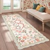 Washable Scalloped Living Room Rugs, Floral Snake Print Farmhouse Bedroom Carpet, Non Slip Low Pile Dining Room Rugs - 3 of 4