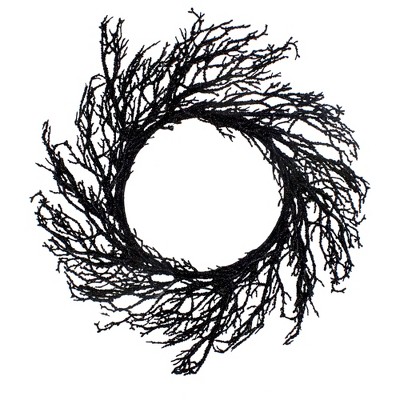 Northlight Black Twig Artificial Halloween Wreath, 24-Inch, Unlit