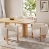 Set of 4 Modern Boucle Dining Chairs,Accent Arm Chairs with Rubber Wood Frame for Dining Room,Mid-Century Upholstered Side Chairs-Koiai - 2 of 4