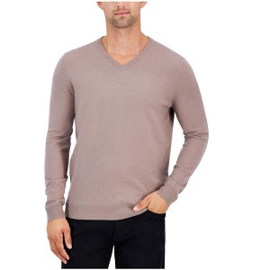 Alfani Mens Solid V Neck Pullover Sweater - 1 of 1