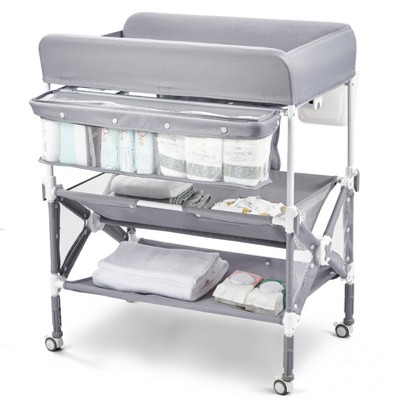 Portable Baby Changing Table, Foldable Diaper Change Table with Wheel