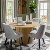 SpassWay 30"H Round Fashion Wooden Table Suitable for Kitchen Conference and Gaming Use One Pedestal Black/Walnut/Natural Wood - 4 of 4