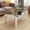 Coffee Tables Rectangular, Coffee Tables Contemporary With Tempered Glass Tabletop And Mdf Layer, Coffee Tables Modern-Cuddlewood - 2 of 4