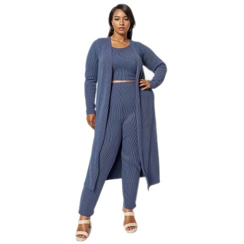 L I V D Women's Luna Three Piece Rib Set, Navy, 2x : Target