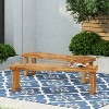 Vynxaria Patio Benches - 60" Natural Finish Set with Classic Slat Panel Design - 4 of 4