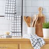 Design Imports  Terry Windowpane Dishtowel Set 4 Piece, 16X26", Mineral Gray - 3 of 4