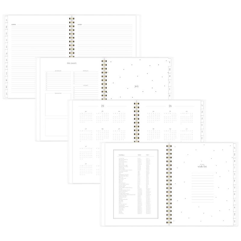 Sugar Paper Essentials 2023-24 Academic Planner 11&#34;x8.5&#34; Weekly/Monthly Wirebound Frosted Poly Pink with White Dot, 3 of 10