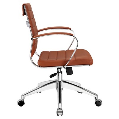 Terracotta High Back Swivel Office Chair with Chrome Base