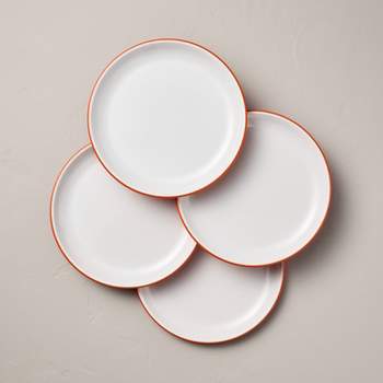 10.5" Colored Base Melamine Dinner Plates Cream/Poppy - Hearth & Hand™ with Magnolia
