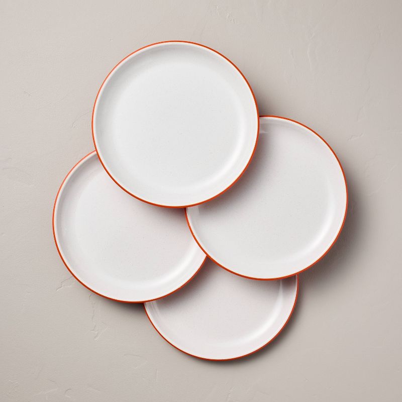 10.5" Colored Base Melamine Dinner Plates Cream/Poppy - Hearth & Hand™ with Magnolia, 1 of 5