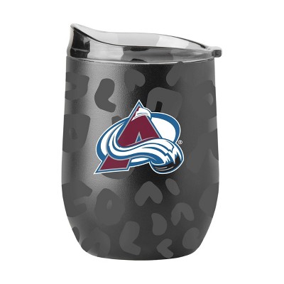 NHL Colorado Avalanche 16oz Leopard Powder Coat Curved Beverage Can - Black