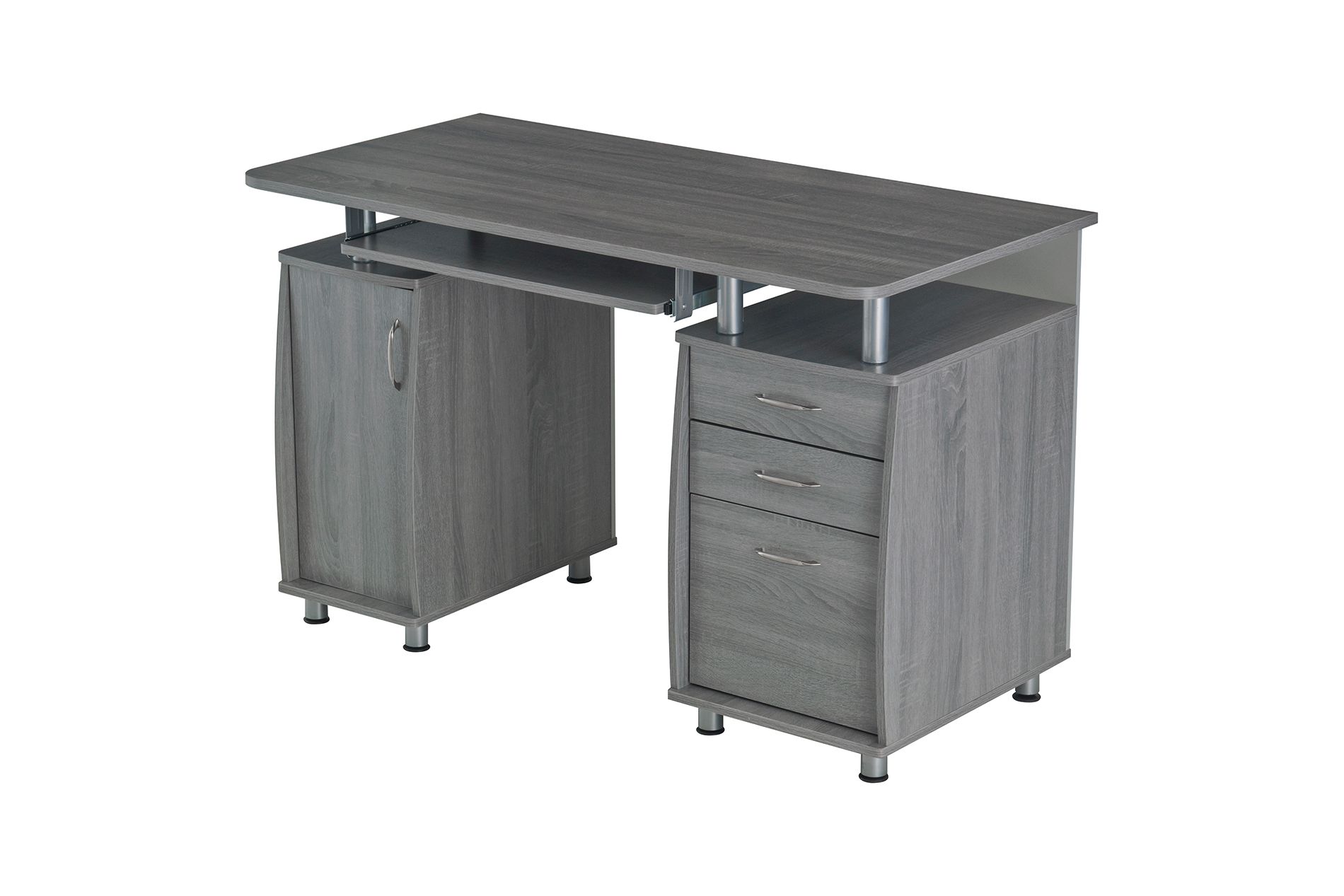 Complete Workstation Computer Desk with Storage, Keyboard Tray - Techni Mobili
