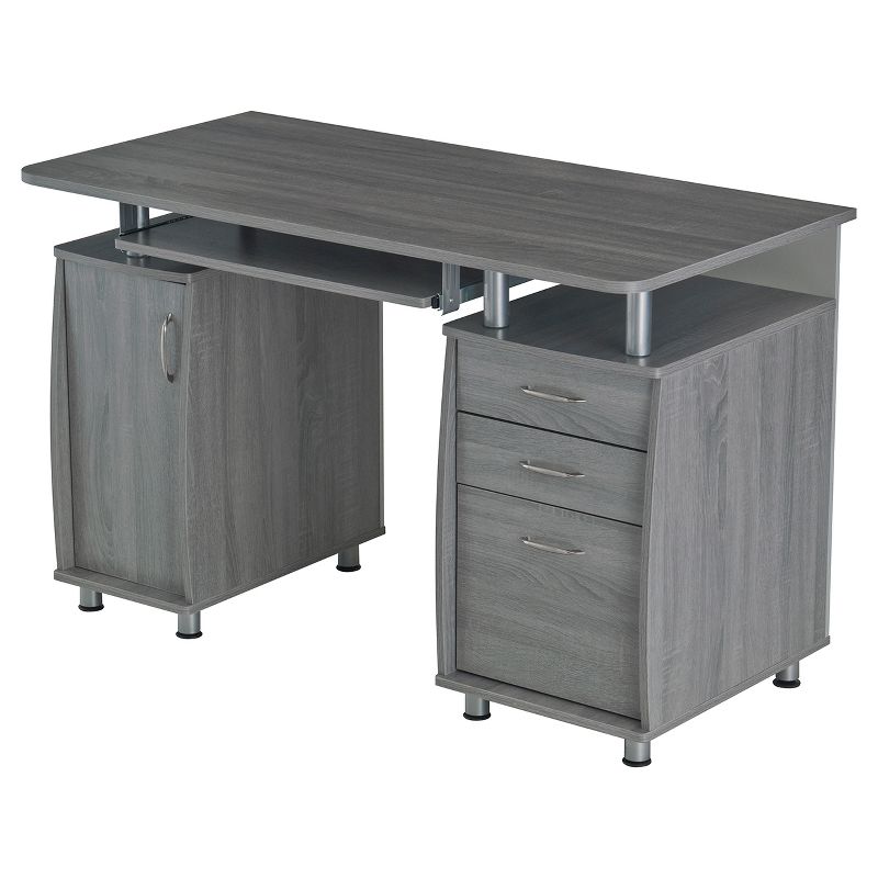 Complete Workstation Computer Desk with Storage Gray - Techni Mobili, 4 of 11