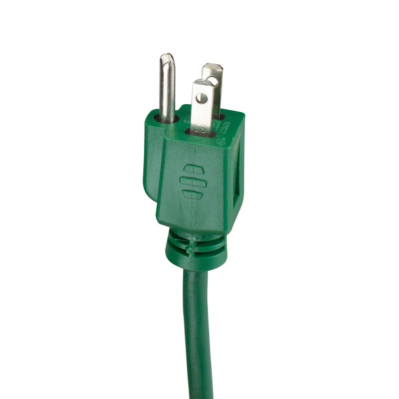 Northlight 10' Green 3-Prong Outdoor Extension Power Cord with Fan Style Connector, 4 of 5
