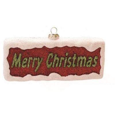 Northlight 5.5" Red and Green Glittered 'Merry Christmas' Shatterproof Ornament