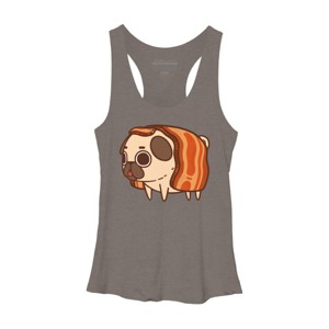 Women's Design By Humans Puglie Bacon Strip By Puglie Racerback Tank Top - 1 of 3