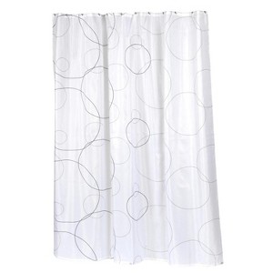 Carnation Home Fashions "Ava" Fabric Shower Curtain - White 70x72" - 1 of 3