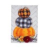 Haunted Stacked Pumpkins Garden Linen Flag - 2 of 4
