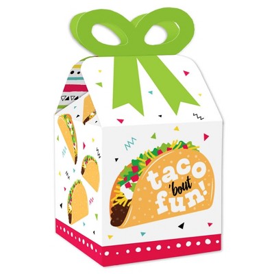 Big Dot of Happiness Taco 'Bout Fun - Square Favor Gift Boxes - Mexican Fiesta Bow Boxes - Set of 12