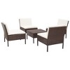 vidaXL 5 Piece Patio Sofa Set with Cushions Poly Rattan Brown - 2 of 4