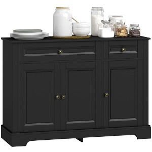 HOMCOM Sideboard Buffet Cabinet, Modern Kitchen Cabinet with 2 Drawers and Adjustable Shelves, Coffee Bar Cabinet for Living Room - 1 of 4