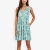 Anna-Kaci Women's Sleeveless V-Neck Floral Print Dress Tiered Flowy Sundress- Large, Green - 3 of 4