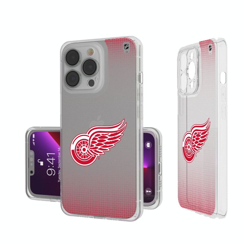 Keyscaper Detroit Red Wings Linen Clear Phone Case, 1 of 7