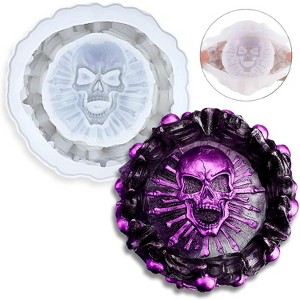 JDICTION Silicone Skull Ashtray Mold For Epoxy Resin Casting - DIY Halloween Craft Gift, Jewelry Storage Mould For Party Home Decor - 1 of 4