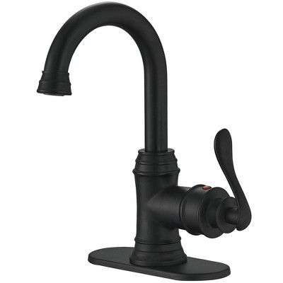 BWE Single Hole Single-Handle High Arc Bathroom Faucet With Swivel Spout