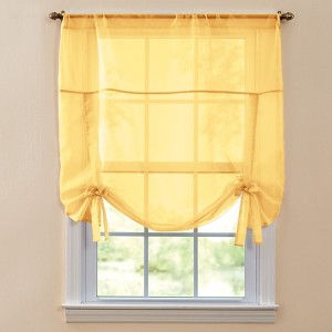 BrylaneHome BH Studio Sheer Voile Tie-Up Shade - 1 of 4