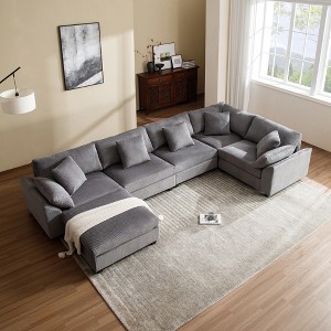 Modular Sectional Sofa, Oversized U Shaped Couch, Convertible Sleeper Sofa, 6 Seat Sofa with Chaise - Morden Fort - 1 of 4
