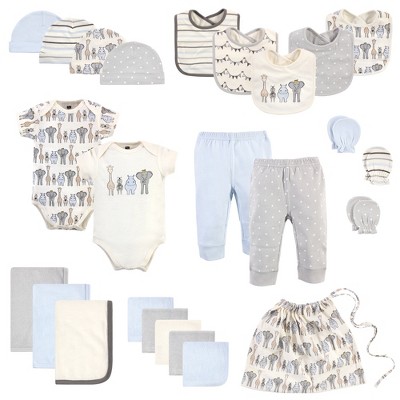 Hudson Baby Infant Boy Layette Start Set Baby Shower Gift 25pc, Royal Safari, 0-6 Months