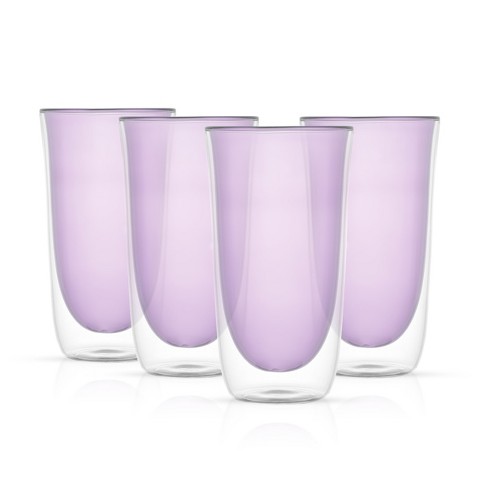 Juice JoyJolt Stella Lead Free Crystal Highball Glass 14.2-Ounce Barware Collins Tumbler Drinking Glasses For Water And Cocktail Set Of 4 Beer 