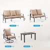 DSVIMOY Patio 5-Piece Sofa Set with Two Outdoor Swivel Chairs, Outdoor Furniture with Armrest sofa, Beige, 30"*23.8"*30.7" - 2 of 4