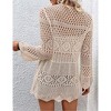 Womens Cardigan Spring Tops Sheer Lightweight Summer Cardigan Beach Cover Up Tops V Neck Lantern Sleeve Sweater Cardigan - 2 of 4