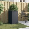 vidaXL Anthracite Steel Planter 16.5"x15"x29.5" - Durable Cold-Rolled Steel Flower Box for Garden/Patio Décor - 3 of 4