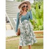 Women's Maternity Dress Long Sleeve Vintage Floral Patchwork Dress Flared A-Line Swing Casual Party Midi Dress - 3 of 4