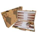 WE Games Map Design Backgammon Set - 18 Inch with Stitched Points